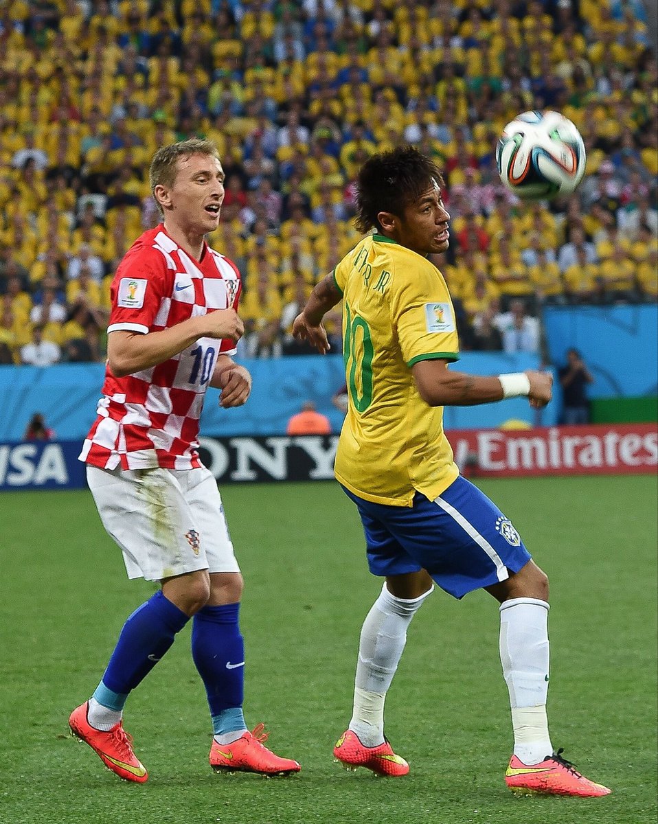 Sage_FCB's tweet photo. 🚨 Luka Modrić speaks about his hardest World Cup game:

🗣️“I would have to say Neymar is the best player I’ve played against. I’ve played against Messi, Ronaldo and many other great players, but Neymar was a real headache.

There are some moments when he plays on the pitch and you’re just looking at him in awe. You know he can change the game at any moment.

The game started and he beat four of our players before getting into the box. Lovren had to make a tackle because we couldn’t stop him.

I looked at Rakitić and asked, ‘How do we stop this guy?’ He just looked at me and didn’t say anything.

He made things very difficult for us. We controlled the first half, but when he started getting into the game, everything changed.

That was probably the most difficult game I played at a World Cup. From that moment, I knew he was going to become a very special player.”