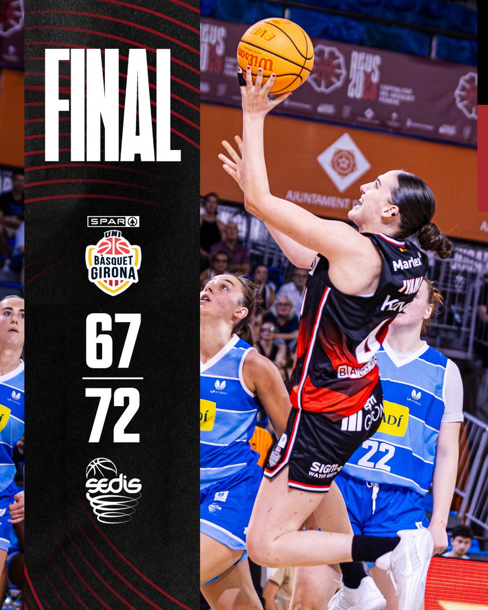 unigirona's tweet photo. Final. No ha pogut ser. Ens veiem dimecres que ve a Fontajau ❤️🖤 https://t.co/mxZgigUWub