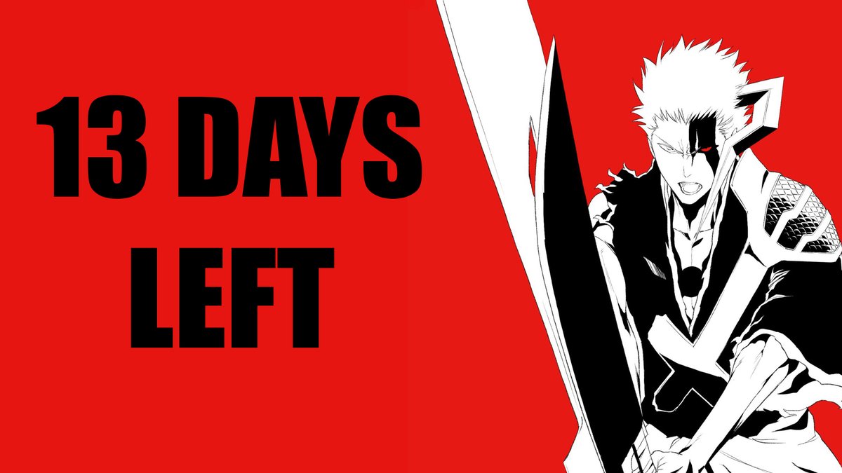 CountdownBleach's tweet photo. WE ARE JUST 13 DAYS AWAY FROM THE RETURN OF BLEACH ANIME.

#BLEACH #TYBW #THECALAMITY #THEFINALE #BLEACH_anime #BLEACHTYBW #BLEACH2026 #ICHIGO https://t.co/9Ai1PjYBvC
