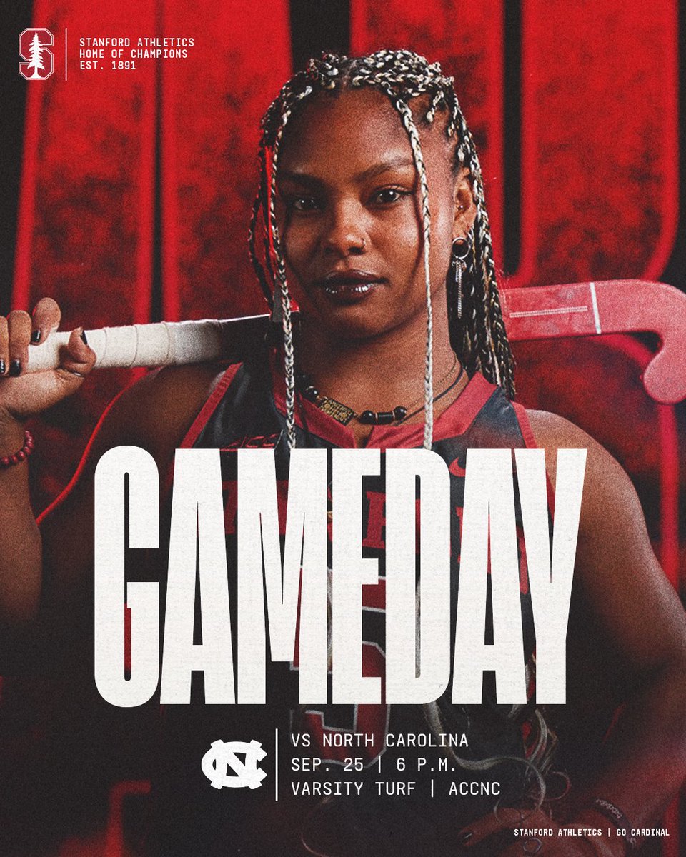 StanfordFH's tweet photo. Friday Night ACCtion!!

🆚 @UNCFieldHockey 
📍 Varsity Turf / Stanford, Calif.
🕕 6 p.m. PT
📊 https://t.co/7awgzdlawk
📺 https://t.co/HFrCwmxvYY

#GoStanford x #MYM https://t.co/cCcTkTNR3G