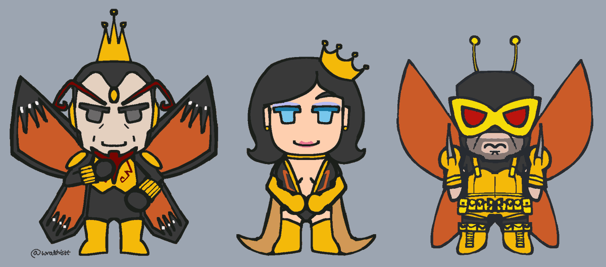 wrathistt's tweet photo. Old old OLDD Monarch trio chibis..will be redrawing whenever I get any free time #venturebros https://t.co/aFqCf5v2cl