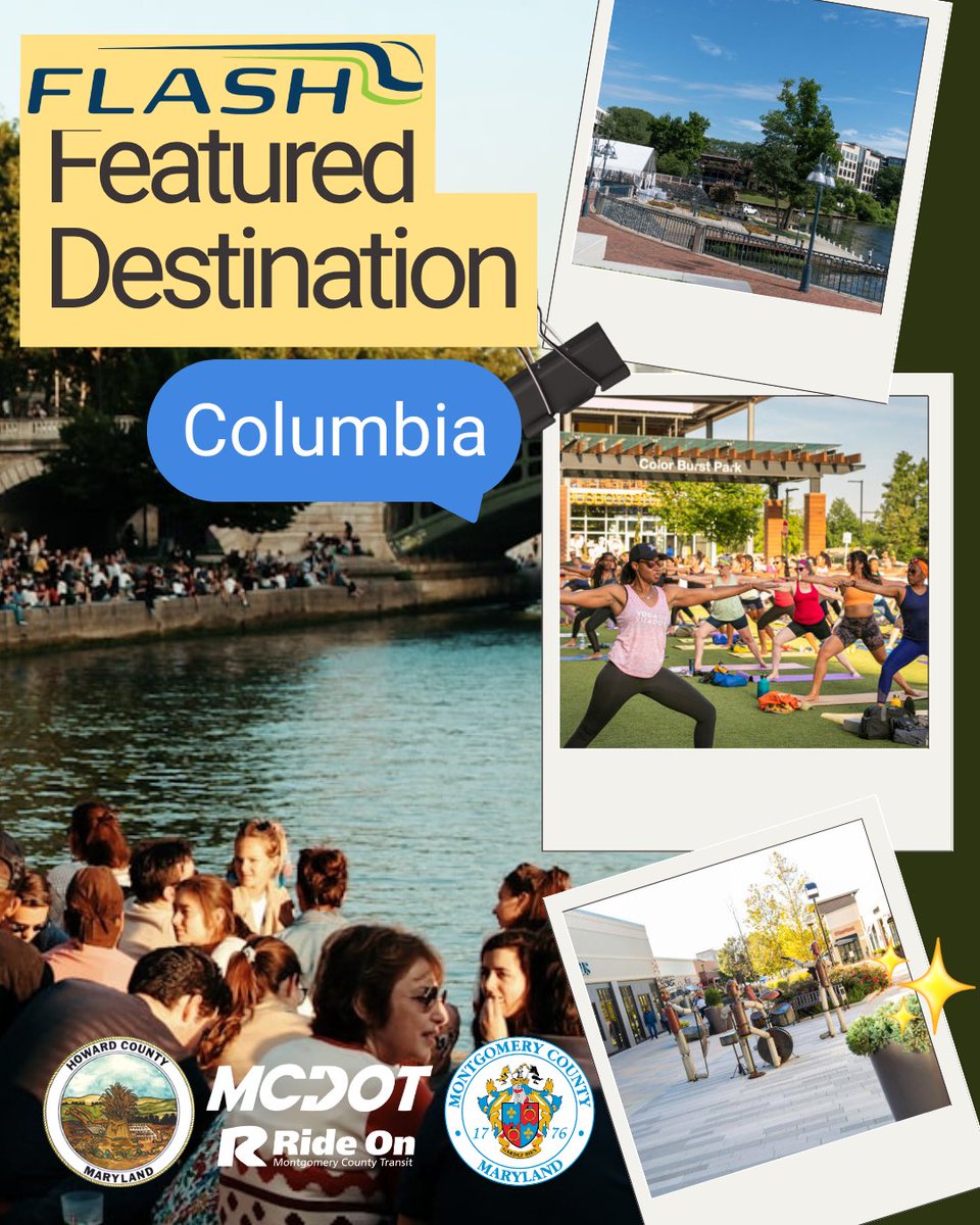 RideOnMCT's tweet photo. Did you know that the Flash Blue Route goes to Columbia? 👀 Get to work, shopping, and live music in Columbia FAST when you #RideTheFlash! 🤩 

To learn more about where the Flash is heading, visit https://t.co/14ehGay8QJ. 

@MCDOTNow @CommuteHoward @HoCoGov https://t.co/kfnFtFafkc