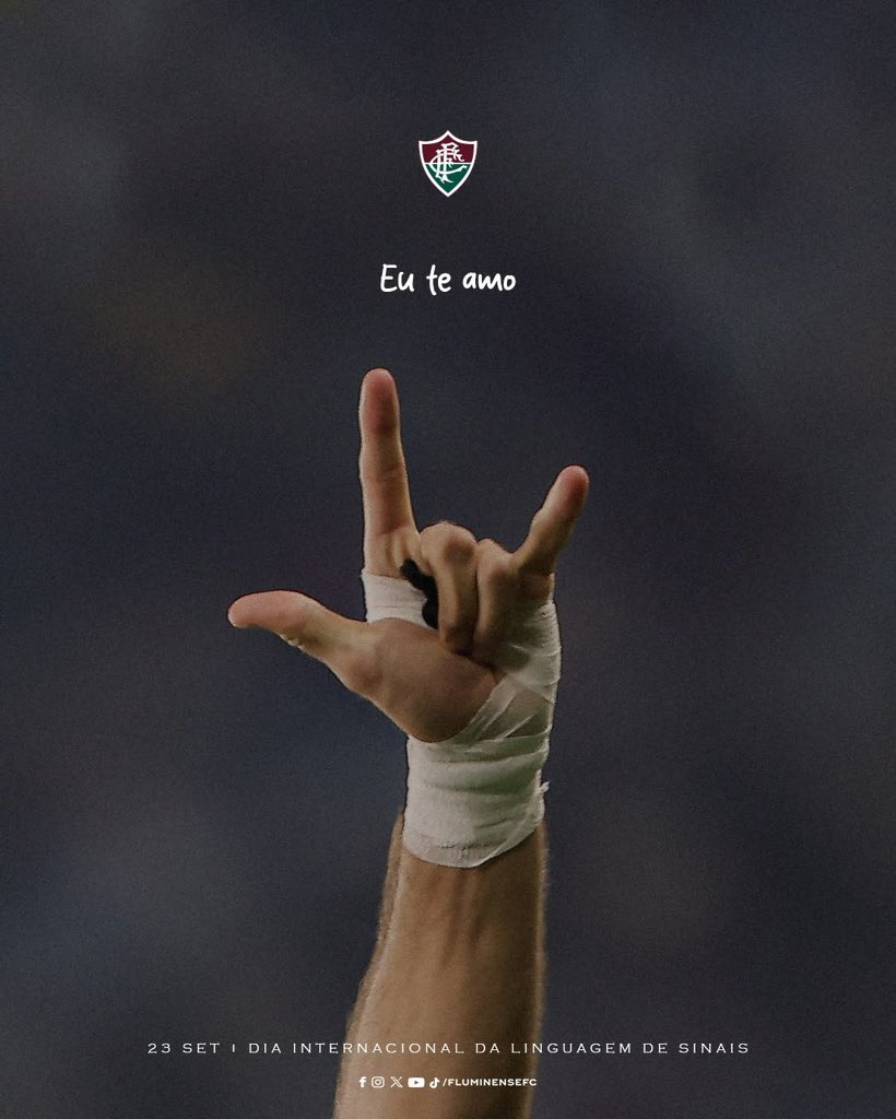 FluminenseFC's tweet photo. A comunicação é para todos.

Neste Dia Internacional da Língua de Sinais, o #TimeDeTodos reforça a importância da inclusão e da acessibilidade. 🤟✌️👋

𝟮𝟯 𝗱𝗲 𝘀𝗲𝘁𝗲𝗺𝗯𝗿𝗼 • 𝗗𝗶𝗮 𝗜𝗻𝘁𝗲𝗿𝗻𝗮𝗰𝗶𝗼𝗻𝗮𝗹 𝗱𝗮 𝗟𝗶́𝗻𝗴𝘂𝗮 𝗱𝗲 𝗦𝗶𝗻𝗮𝗶𝘀 https://t.co/68jmTpAqU8