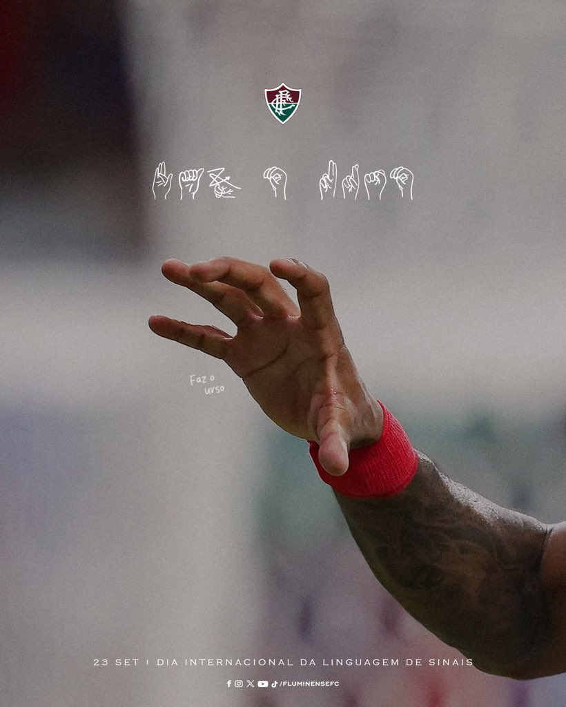FluminenseFC's tweet photo. A comunicação é para todos.

Neste Dia Internacional da Língua de Sinais, o #TimeDeTodos reforça a importância da inclusão e da acessibilidade. 🤟✌️👋

𝟮𝟯 𝗱𝗲 𝘀𝗲𝘁𝗲𝗺𝗯𝗿𝗼 • 𝗗𝗶𝗮 𝗜𝗻𝘁𝗲𝗿𝗻𝗮𝗰𝗶𝗼𝗻𝗮𝗹 𝗱𝗮 𝗟𝗶́𝗻𝗴𝘂𝗮 𝗱𝗲 𝗦𝗶𝗻𝗮𝗶𝘀 https://t.co/68jmTpAqU8