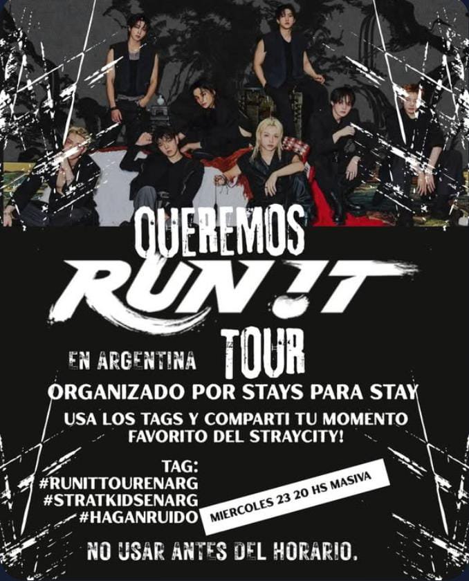 Lin87763's tweet photo. Stay Argentina no se queda quieta.
Te inviamos a sumarte a esta masiva hoy a las 20 hs. Usando los tag:
#RUNITTOURENARG
#STRATKIDSENARG
#HAGANRUIDO

Porfa compartan, así llega a micha gente https://t.co/vvaHWhmiki
