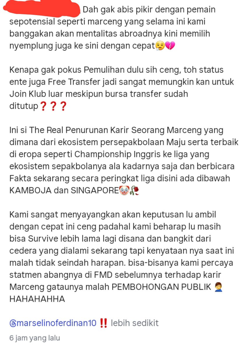 IndosFC's tweet photo. Aoakah anda tahu kalau 🇮🇩Marselino Ferdinan (22/MF) selama bermain diluar Indonesia durasi 3 tahun lebih

HANYA BERMAIN SEBANYAK 12 KALI DENGAN TOTAL MENIT BERMAIN 220 MENIT.

Kira-kira mau sampai kapan itu berjalan cuma buat muasin ego elu pada bikin konten?

GOB......!!!!!!!! https://t.co/zfmNqWQd4W