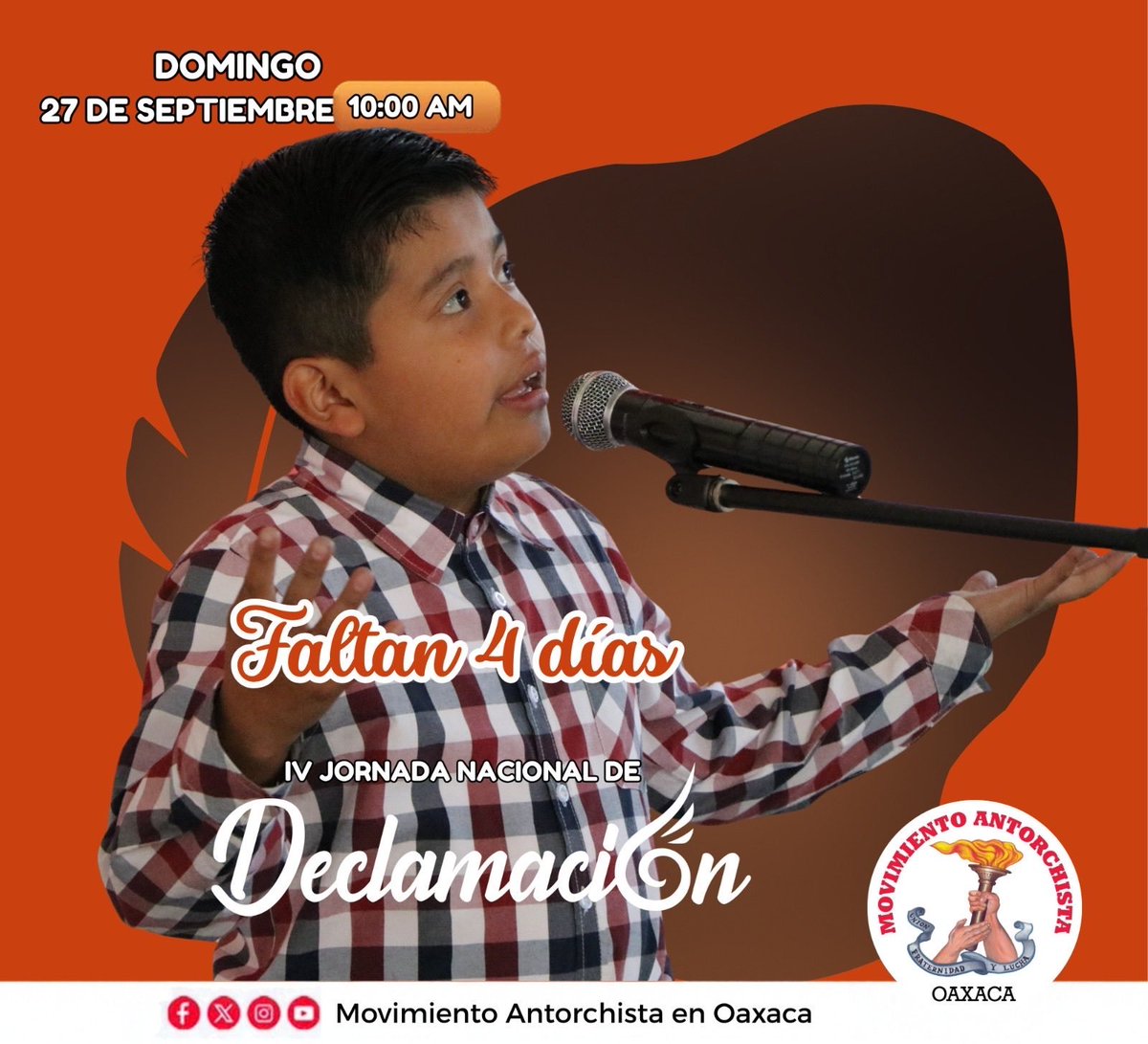 Monttoy_D's tweet photo. Participen en la Jornada Nacional de Declamación, el domingo 27 de septiembre.
La declamación motiva, educa, disciplina. 
No se lo pierdan. Saldrá en las redes.
#QueElPuebloDeclame https://t.co/FXDwjCNqKi