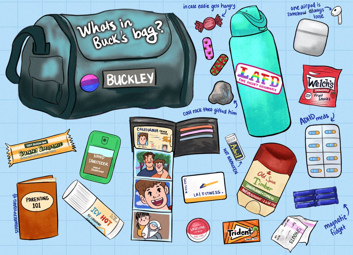 strawberrybard's tweet photo. what’s in buck’s bag? #911onabc https://t.co/xtyEliOWQT