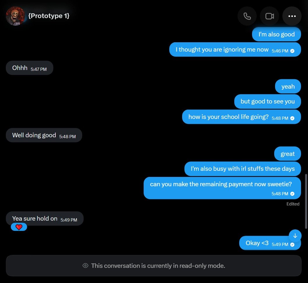 ChaoVtuber's tweet photo. Public heads-up about @AllendeElliott

We Agreed on $200 for a custom art piece. He paid $20 upfront

He approved the final work

Then 2 months of no responses. Today he said he'd pay. I asked for the screenshot.

He blocked me.

Screenshots below. If he pays, I'll delete this. https://t.co/ZWsB4U92bq