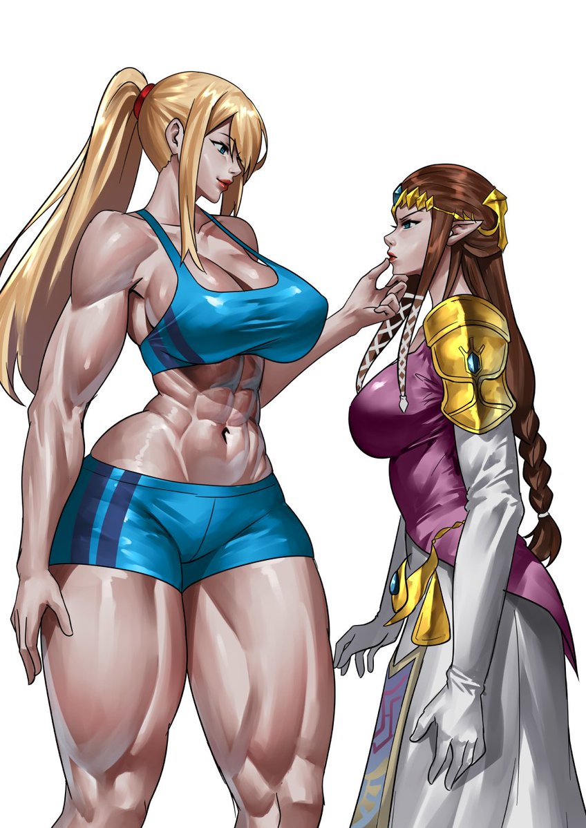 zinfian's tweet photo. Samus and Zelda comm work https://t.co/BjaUUO48sd