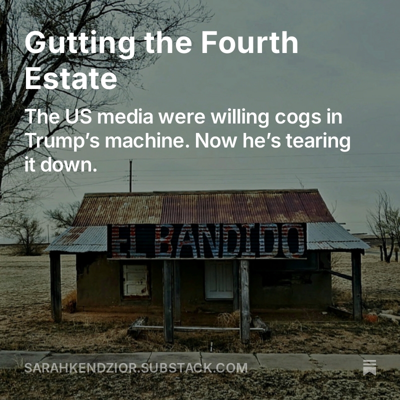sarahkendzior's tweet photo. New article! On complicit access journalists and why Trump's attacks on the press are dangerous anyway: https://t.co/l7FUuTKIG2 https://t.co/2VV197kbvv