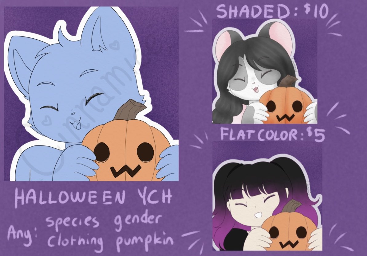 cinnamice's tweet photo. 🪷🐚 ring in the Halloween season with a new icon!! Finish time is currently 1-3 days so you’ll be just in time :D reply or dm if interested!
#art #furryart #commsopen #chibi #furry #arttrade #commission #vgen #vgenopen #vgencomm #ych #halloween https://t.co/Y1f70txBpQ