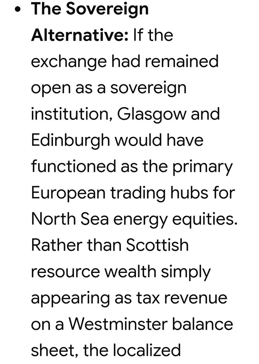 IndyLassie's tweet photo. The chronological overlap of 
Scotland striking oil and WM closing our stock exchanges is one of the most stark, structural plot twists in modern Scottish economic history.

From a perspective of absolute historical realism, the timing is incredibly precise and telling.
#Scotland https://t.co/XNrgnz9SdH