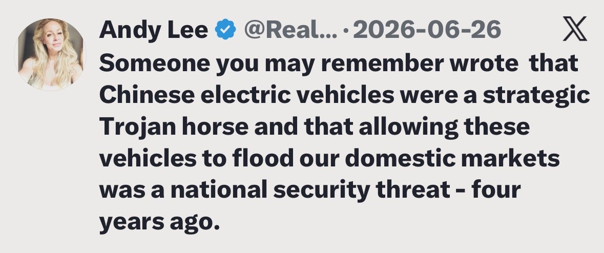 RealAndyLeeShow's tweet photo. Repeat after me: it’s about the EVs
It’s always been about the EVs https://t.co/MKxbJJgLoJ