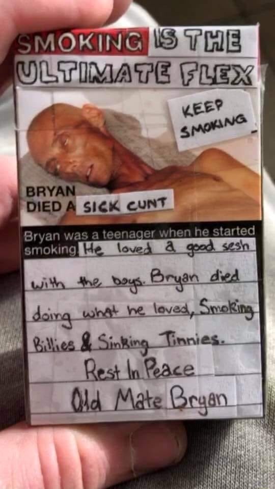ButtTonguer's tweet photo. The mortality rate of non smokers is 100% btw https://t.co/m10nKkZF6F