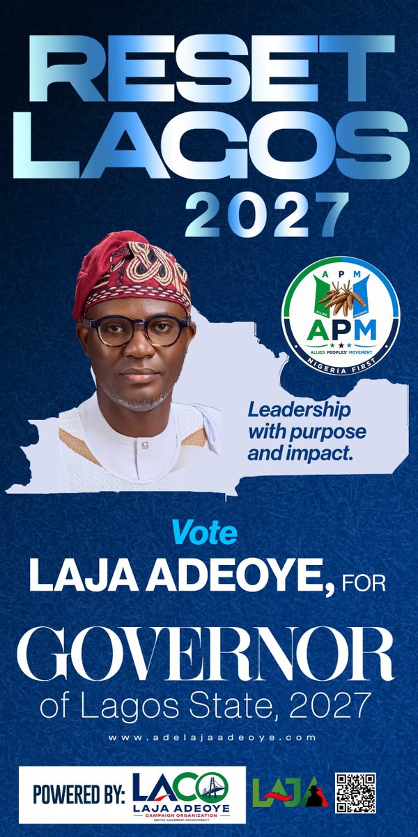 Dorothy08150757's tweet photo. Rest assured: Prince Laja has put together Atunto Eko 1.0, The Reset Lagos Agenda, to re-engineer Lagos for inclusive prosperity.
The difference is clear.
........JOY IS COMING
#votelaja
#resetlagos
#Laja4ResetLagos2027
Vote #APM https://t.co/uDd6W6vvhy