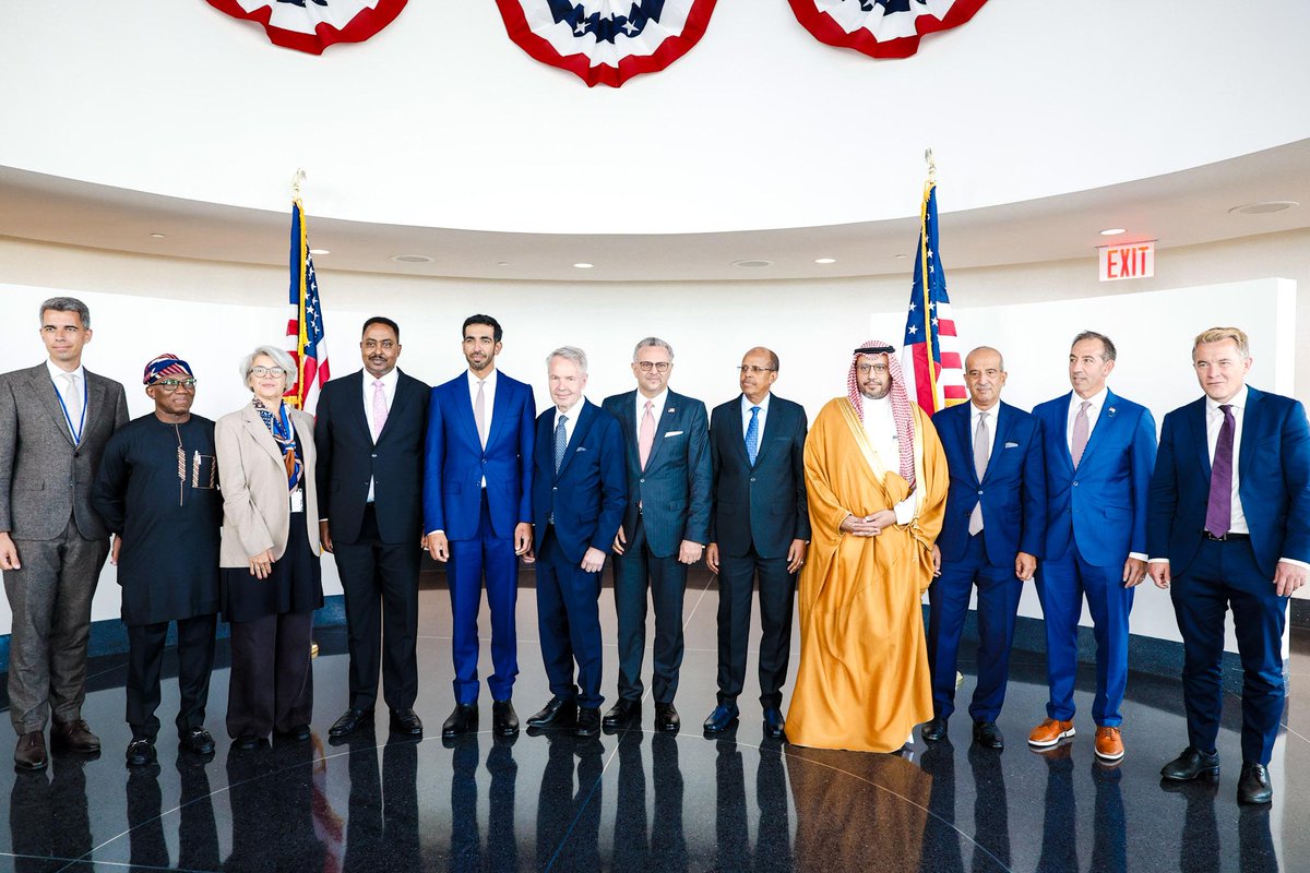 _AfricanUnion's tweet photo. The Chairperson of the African Union (AU) Commission, H.E. Mahmoud Ali Youssouf, co-chaired, with the United States, a high-level meeting of the Quad and Quintet on #Sudan, marking the first time the two coordination formats convened together.

In his opening remarks, the Chairperson @ymahmoudali stressed that the meeting must translate into convergence & action. He underscored the gravity of the war, its growing regional spillovers & the burden on neighbouring countries hosting millions of refugees.

He called for an immediate humanitarian truce & cessation of hostilities as a pathway to a durable ceasefire, reiterating that there is no military solution to the conflict. He stressed the need for an inclusive, Sudanese-owned & Sudanese-led political process leading to the restoration of constitutional order, while preserving Sudan’s unity, sovereignty & territorial integrity and rejecting fragmentation.

The Chairperson also called for greater inclusivity in Sudanese dialogue, & urged an end to external military support fuelling the conflict. He emphasised that humanitarian, security & political tracks must advance in parallel and reinforce one another.

Participants identified practical areas for follow-up calling for closer alignment of the political & security tracks, measures to reduce violence & protect civilians, & preparations for monitoring & verification of any agreement.

They reaffirmed focus on ending the conflict, alleviating humanitarian suffering & supporting an inclusive Sudanese political process. They highlighted ongoing work on a humanitarian declaration & the need to address external military interference.

The meeting called for stronger operational coordination between the Quad & Quintet, a shared roadmap linking humanitarian action, cessation of hostilities & civilian dialogue, & more regular coordination between technical teams.

The Quintet stressed deeper engagement with Sudanese civilian constituencies & efforts to bring diverse civilian groups together around an inclusive political process.

In his closing remarks, the AU Commission Chairperson called for the two platforms to move from convergence to systematic & operational coordination, helping overcome fragmentation.

He identified three core priorities: humanitarian truce; cessation of hostilities; and an all-inclusive, Sudanese-owned dialogue.

He commended the United States for its engagement with Sudanese stakeholders & recognised the tireless efforts of Senior Adviser Massad Boulos, while expressing appreciation for IGAD, UN, EU & other partners supporting efforts to bring peace to Sudan.

Read @ https://t.co/lj2CRbtYdB

@StateDept @EU_Commission
@AsstSecStateAF
@AUC_PAPS @arableague_gs