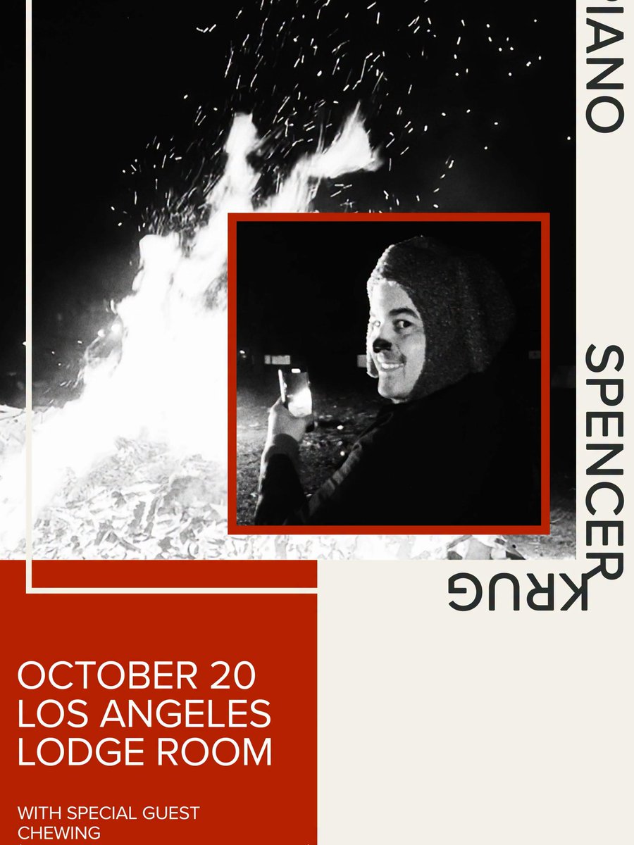 LodgeRoom's tweet photo. Just Announced‼️ Chewing @NikChewing  (Nik Ewing from Local Natives) is opening for Spencer Krug on October 20 ❤️‍🔥❤️‍🔥 get your tickets now via https://t.co/XbfQdNN7pq https://t.co/v6vHwAYbIa