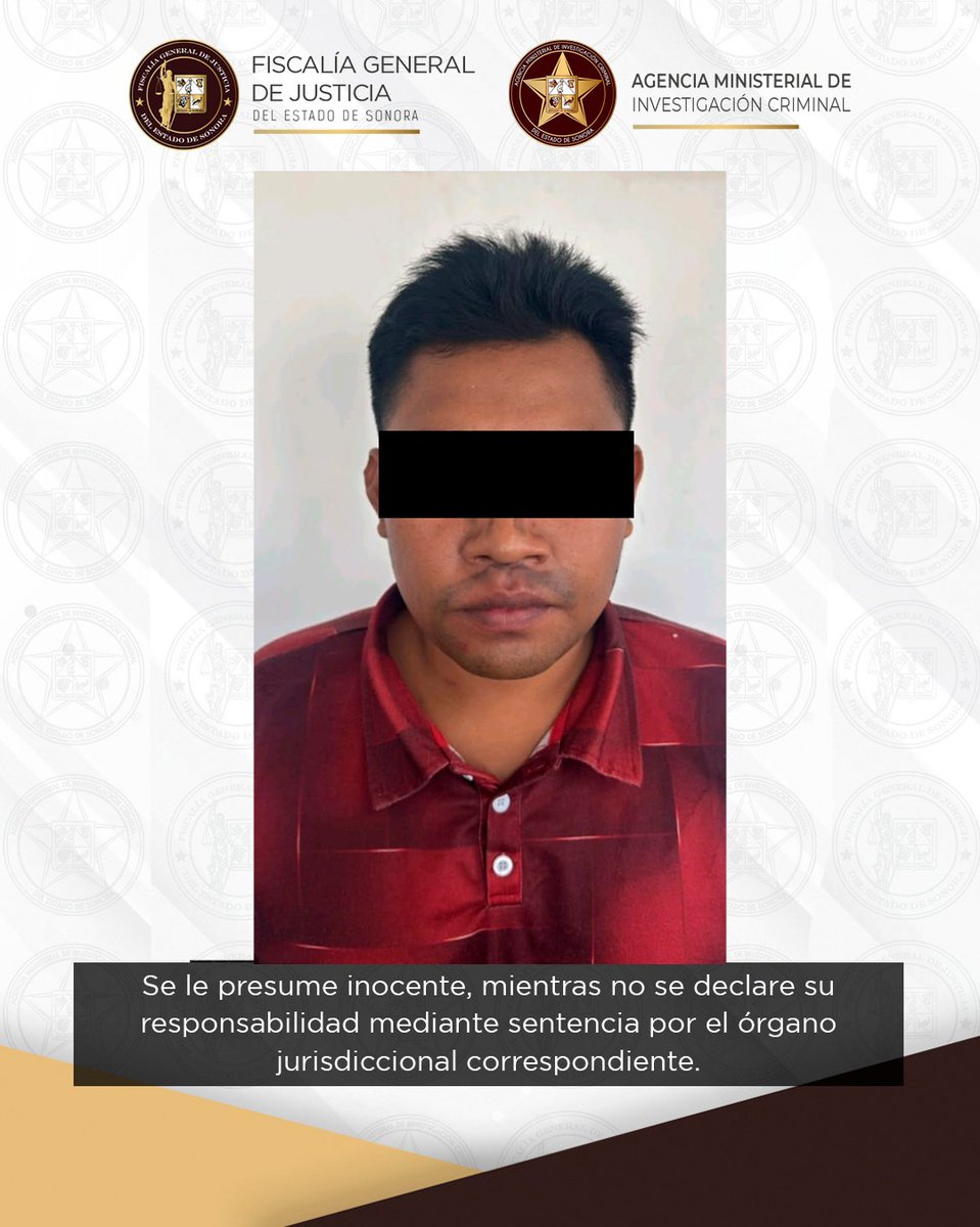 fgjesonora's tweet photo. Vinculación a proceso y prisión preventiva para imputado por robo violento, amenazas y lesiones en Ímuris

Ímuris, Sonora, 23 de septiembre de 2026.- Una agresión ocurrida en el poblado Los Janos, municipio de Ímuris, donde un hombre fue golpeado y despojado de una cadena bajo amenaza con un machete, derivó en la vinculación a proceso de Óscar “N”, resultado de las investigaciones integradas por la Fiscalía General de Justicia del Estado de Sonora (FGJES).

El Juez resolvió sujetarlo a proceso por los delitos de robo con violencia en las personas, amenazas y lesiones que tardan menos de 15 días en sanar, imponiéndole además la medida cautelar de prisión preventiva justificada.

Los hechos ocurrieron el 22 de agosto de 2026, aproximadamente a las 19:10 horas, en las inmediaciones de una tienda DICONSA del poblado Los Janos, donde Eduardo “N” caminaba acompañado de su pareja y otras personas.

Datos de prueba establecen que Óscar “N” observó una cadena que la víctima portaba en el cuello, afirmó que le pertenecía y, ante la negativa de entregarla, presuntamente lo golpeó en el rostro, provocándole lesiones en la boca y pérdida de piezas dentales; posteriormente lo amenazó con un machete, logrando que entregara la cadena por temor a sufrir una agresión mayor.

Durante los mismos hechos, Martha Olivia “N” intervino para auxiliar a su pareja y también fue amenazada con el machete; además, presuntamente fue empujada al suelo, sufriendo una lesión en el antebrazo derecho clasificada como de las que tardan menos de 15 días en sanar y no ponen en peligro la vida.

Con la resolución judicial, la FGJES avanza en la atención de delitos cometidos mediante violencia e intimidación, fortaleciendo las investigaciones orientadas a proteger la integridad, seguridad y patrimonio de las víctimas y a llevar ante los tribunales a quienes resulten responsables.