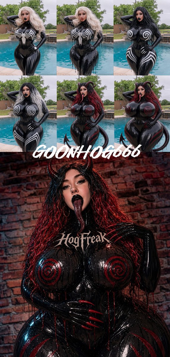 Goonhog666's tweet photo. Forged with Blood and fire~  

Guided by my Hand~ 

Demon &amp; Symbiote Perfection~  

Made into the perfect #HogFreak @Maria_LovesYa https://t.co/tucuO7dDEP