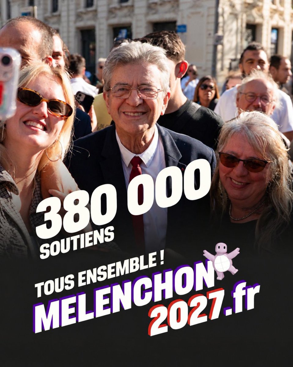 meluche2027's tweet photo. Direction les 400 000 soutiens ! ✊😁🐢

#followbackinsoumis #melenchon2027 https://t.co/77GvUVLUv0