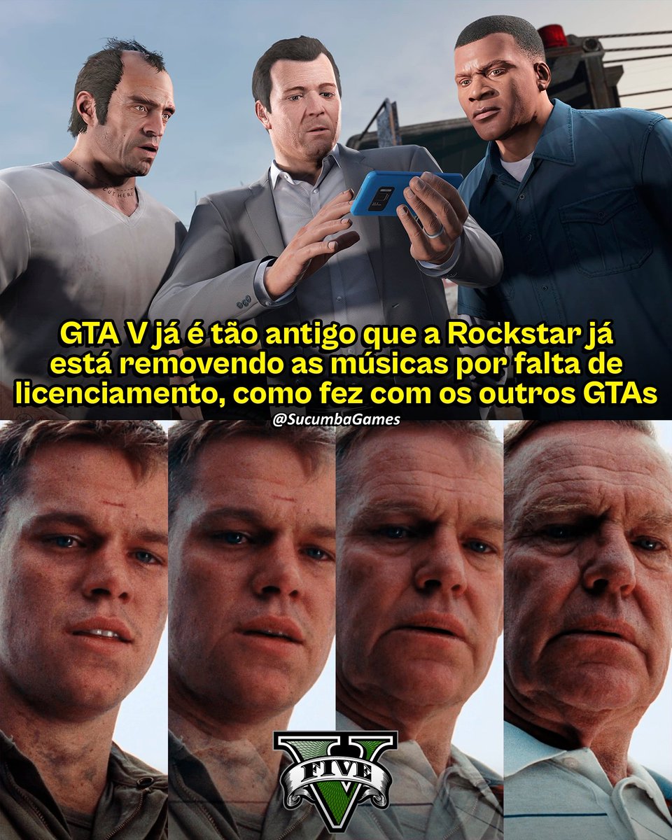 SucumbaGames's tweet photo. O GTA V, lançado em 2013, já tem 13 anos e a Rockstar começou a remover músicas de suas rádios por causa do vencimento de licenças. 

A faixa “The Time Is Now”, da Moloko, foi retirada da Non-Stop-Pop FM na versão Enhanced para PC, o mesmo tipo de medida que a empresa já adotou no GTA IV e nas reedições de Vice City e San Andreas.

É paia eles fazerem isso e acabarem removendo faixas que fizeram parte do jogo e ficaram marcadas na nossa memória, mas infelizmente já virou tradição. A Rockstar aparentemente tá passando fome e não tem dinheiro pra pagar o licenciamento.