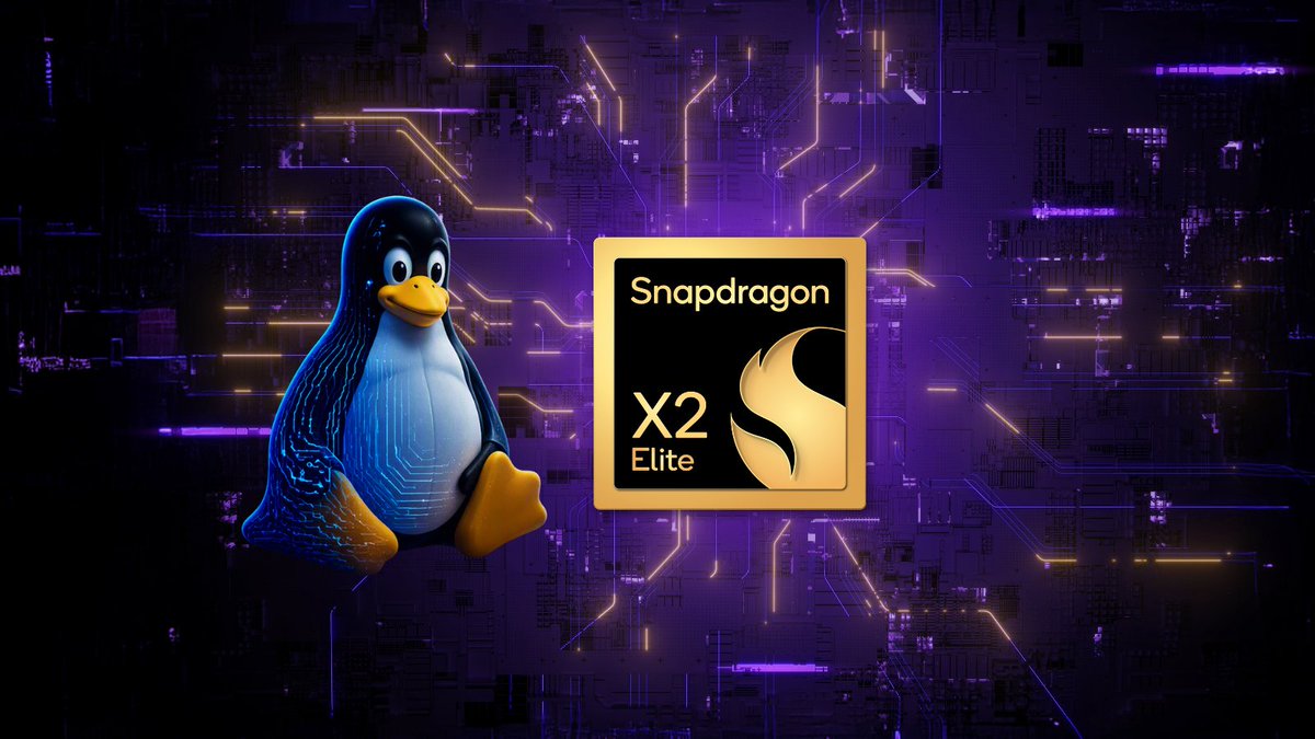 Qualcomm_Dev's tweet photo. You asked. We listened.
 
The @Linux on @Snapdragon X2 Series Early Developer Preview is here. It's an early milestone, with support rolling out in phases, but developers can start exploring, testing, and providing feedback already today: https://t.co/Gfcdp1cqjw

Join our Discord and help shape the future of Linux on Snapdragon: https://t.co/vshrWqqKuz