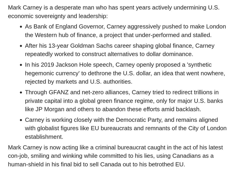 xTkAx's tweet photo. @KirkLubimov You're right.  Carney has been against the United States for a very long time: https://t.co/zNAEYBUZoC