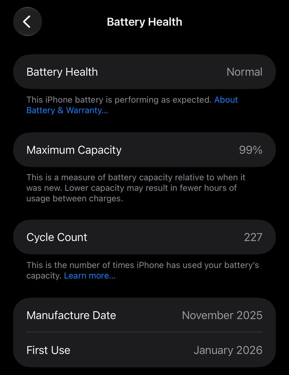 SavxoAI's tweet photo. My phone hit 99% battery health and suddenly I feel the urge to buy a new one https://t.co/NzGCJNxVGR
