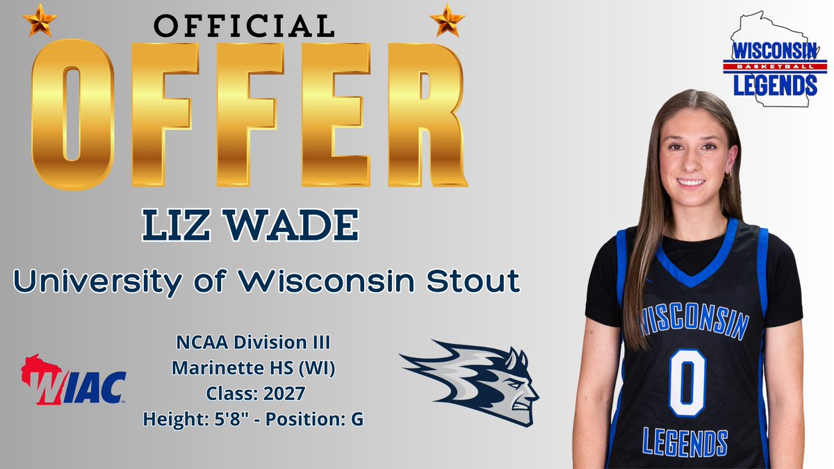 wilegends's tweet photo. 🚨OFFICIAL OFFER ALERT🚨
Congrats to OUR LEGEND @liz_wade5 for earning a Division III Offer from @BlueDevilsWBB 👏
Thank you Head Coach Sam Clayton & Staff for believing in OUR LEGENDS🤟
#BeALEGEND #LEGENDSLiveHERE https://t.co/YcdkmzW5K8