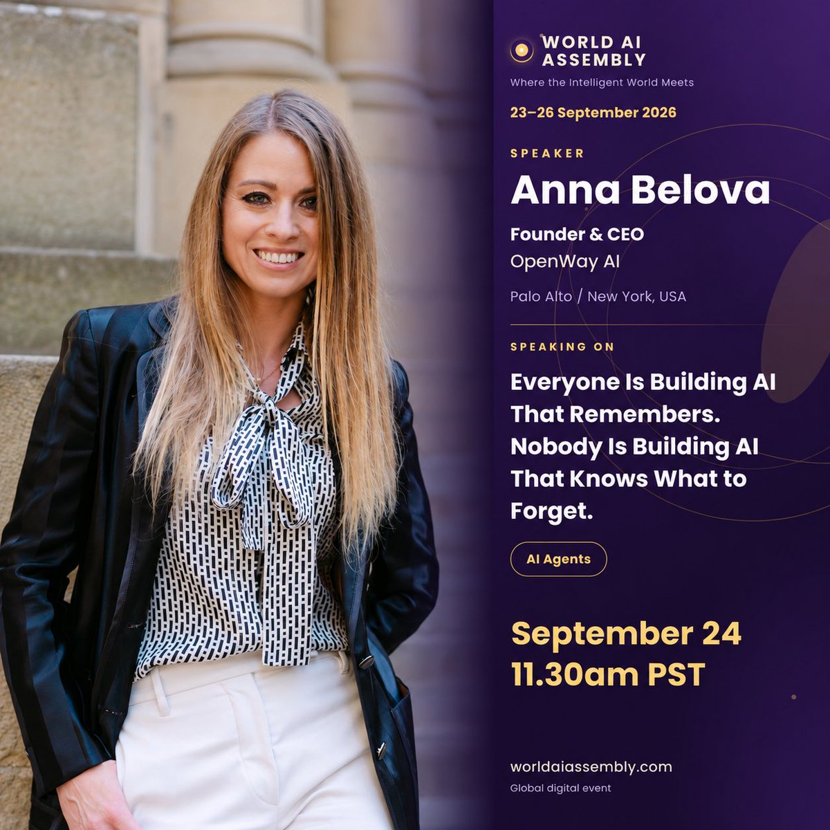 AIBelova's tweet photo. 95% of enterprise pilots show no P&L impact. MIT calls it the learning gap.

Tomorrow I'm speaking at the World AI Assembly session. I’ll explore why business context and feedback don’t reliably carry over into AI’s next action and what it takes to change that.
Can we close this gap? What do businesses actually need when adopting AI? What happens behind a simple question-and-answer exchange, and can AI move beyond that format to learn and act?

These are the questions I’ll tackle in my talk:
Everyone Is Building AI That Remembers. Nobody Is Building AI That Knows What to Forget.
🗓 Tomorrow, Sept 24, 11.30am PST 
📍 Online · https://t.co/qCgLd1CLYr
Save the date and time. Let’s talk! 🚀

Bonus: https://t.co/b8TluklGhp - capture your business history → turn it into memory → power your growth with it