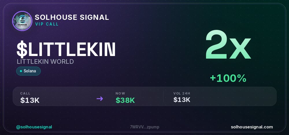 solhousesignals's tweet photo. 2x on $LITTLEKIN (LITTLEKIN WORLD) π₯
π MC: $38.2K | Liq: $0
π΅ Vol 24h: $12.9K
π Buys/Sells: 318 / 73
π CA:
7WRVVdto8yd2yrXRffxczGV1A5j2WddU6F3vMouzpump
π€ Full scan + chart β link in bio
#LITTLEKIN #solhousesignal #solana #moonshot #crypto https://t.co/hs1K4k0klo
