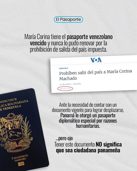 ReporteYa's tweet photo. #23Sep #Venezuela #MaríaCorinaMachado
@convzlaarg: Antes de creer cualquier titular, hay que entender qué documento tiene realmente y qué significa:

❌️ No es una nacionalización como panameña 
❌️ No ha dejado de ser venezolana

Te contamos qué hay detrás del documento y qué relación tiene con su intento de regreso.
