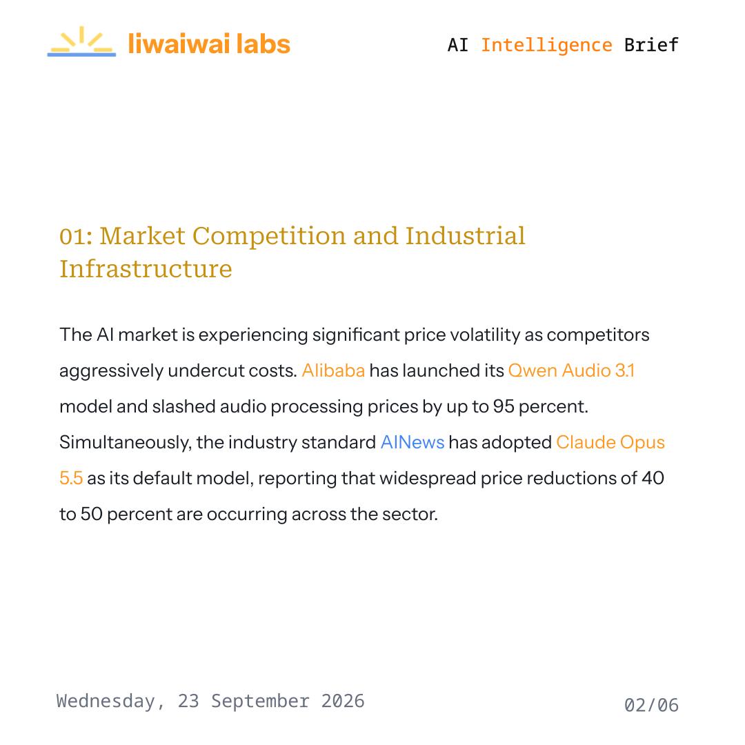 liwaiwaicom's tweet photo. Be in the know with the latest #news in the #TechIndustry
Discover more at https://t.co/Bnqkt8pG88
#Liwaiwai #IntelligenceBrief #Anthropic #OpenAI #Alibaba #Qwen #Claude #NVIDIA #Trump #UK #USA #AGI #AIRegulation #AISafety #AIEthics https://t.co/1uHkf6nzc2