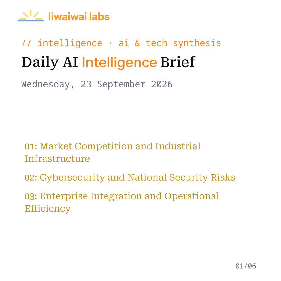 liwaiwaicom's tweet photo. Be in the know with the latest #news in the #TechIndustry
Discover more at https://t.co/Bnqkt8pG88
#Liwaiwai #IntelligenceBrief #Anthropic #OpenAI #Alibaba #Qwen #Claude #NVIDIA #Trump #UK #USA #AGI #AIRegulation #AISafety #AIEthics https://t.co/1uHkf6nzc2
