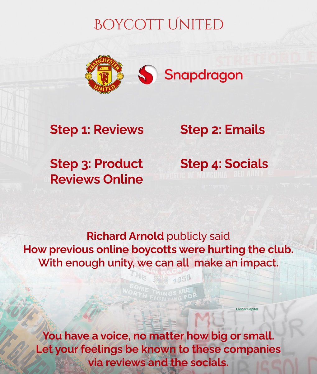 Penrith360369's tweet photo. ⚽Glazers and INEOS  Toxic Brand Liability

As a Manchester United supporter, I am writing to explicitly state that your corporate sponsorship directly aligns your brand with a toxic, failed ownership structure. By continuing to fund this club, you are financing the destructive majority control of the Glazer family and the volatile, cost-cutting co-ownership of Sir Jim Ratcliffe and INEOS.

The era of quiet fan frustration is over. The global supporter base is now unified under active #BoycottUnited campaigns targeting club partners. Under the Glazers' leveraged regime, Manchester United has been saddled with over £1 billion in total debt while the stadium falls into physical decay. Meanwhile, Ratcliffe’s leadership has alienated millions by spiking ticket prices, slashing hundreds of staff jobs, and sparking massive reputational backlash with deeply divisive public commentary.

Your multimillion-dollar sponsorship is no longer an investment in sporting excellence; it is a financial subsidy for systemic corporate greed and public controversy. Every day you remain associated with the Glazers and Ratcliffe, your brand value erodes among football's largest consumer base. We demand that you withdraw your financial backing or use your corporate power to force a total divestment from these owners. Until then, we will aggressively boycott your products, services, and digital platforms.