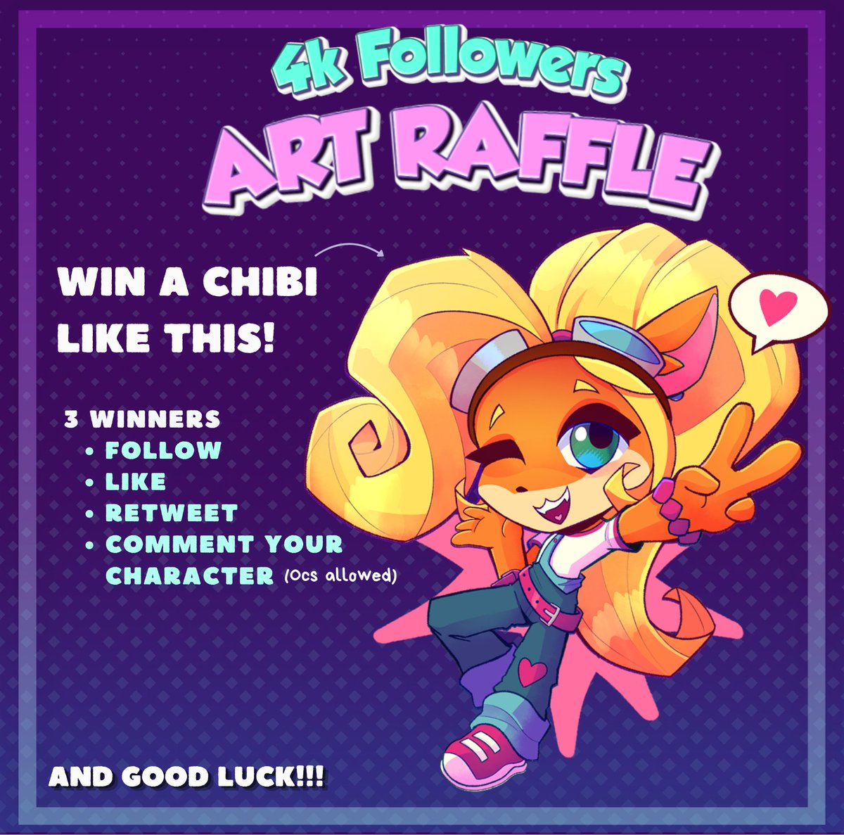 AnaDrawZone's tweet photo. 🎉 4K FOLLOWERS! 🎉

To celebrate reaching this milestone, I'm hosting an ART RAFFLE! 🎨✨

Thank you so much for all the support! 💖
Raffle ENDS SEP, 25th

More details below! 👇 https://t.co/0VYjS5s2rW
