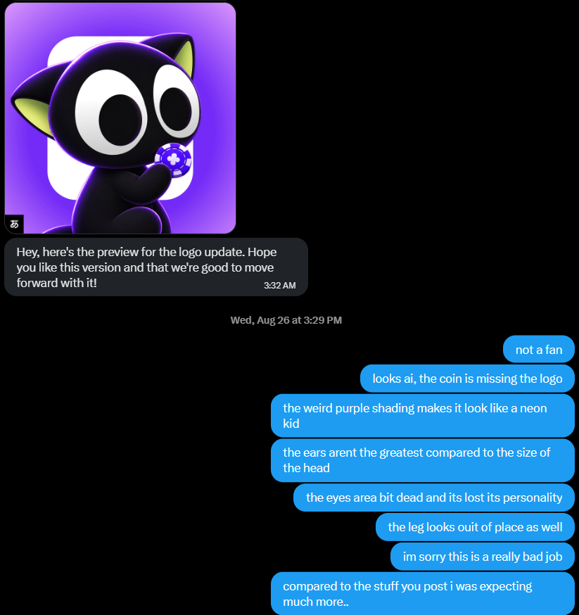 OgMuta's tweet photo. 🚨 Exposing @FFuZeY

I paid $500 for 7 custom GFX (alerts, PFPs, etc.).

2 months of delays later, I received 4 AI-generated PFPs

Nothing else.

They told me I could get a refund if I wasn’t satisfied.

I asked for the refund.

They adamantly refused.

$500. 2 months. 4 AI PFPs. 1/7 deliverables "completed."

STAY AWAY FROM THESE SCAMMERS.