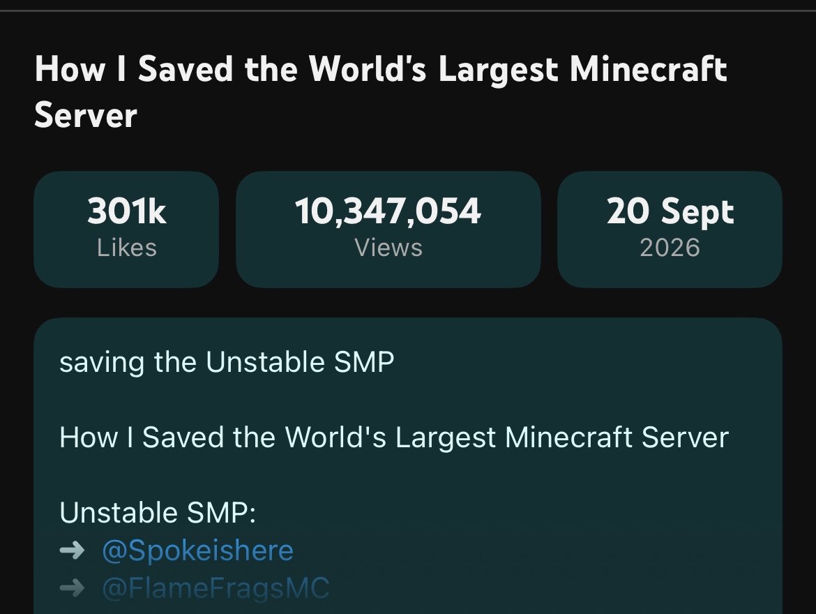 unstable_home's tweet photo. 10 million views in 3 days… I know it’s with the new view system but still. That is mental.

Guys I think it’s looking likely that we get more 4 hour eps soon. https://t.co/wAtlMHHwCX