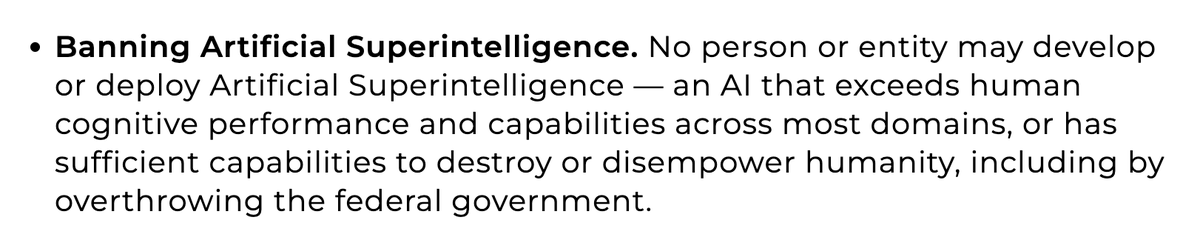 JeffLadish's tweet photo. AI companies are nowhere near ready to handle superintelligent AI. I support banning it and I think this definition is pretty good: "AI that exceeds human cognitive performance and capabilities across most domains, or has sufficient capabilities to destroy or disempower humanity" https://t.co/7DcSRExLvS