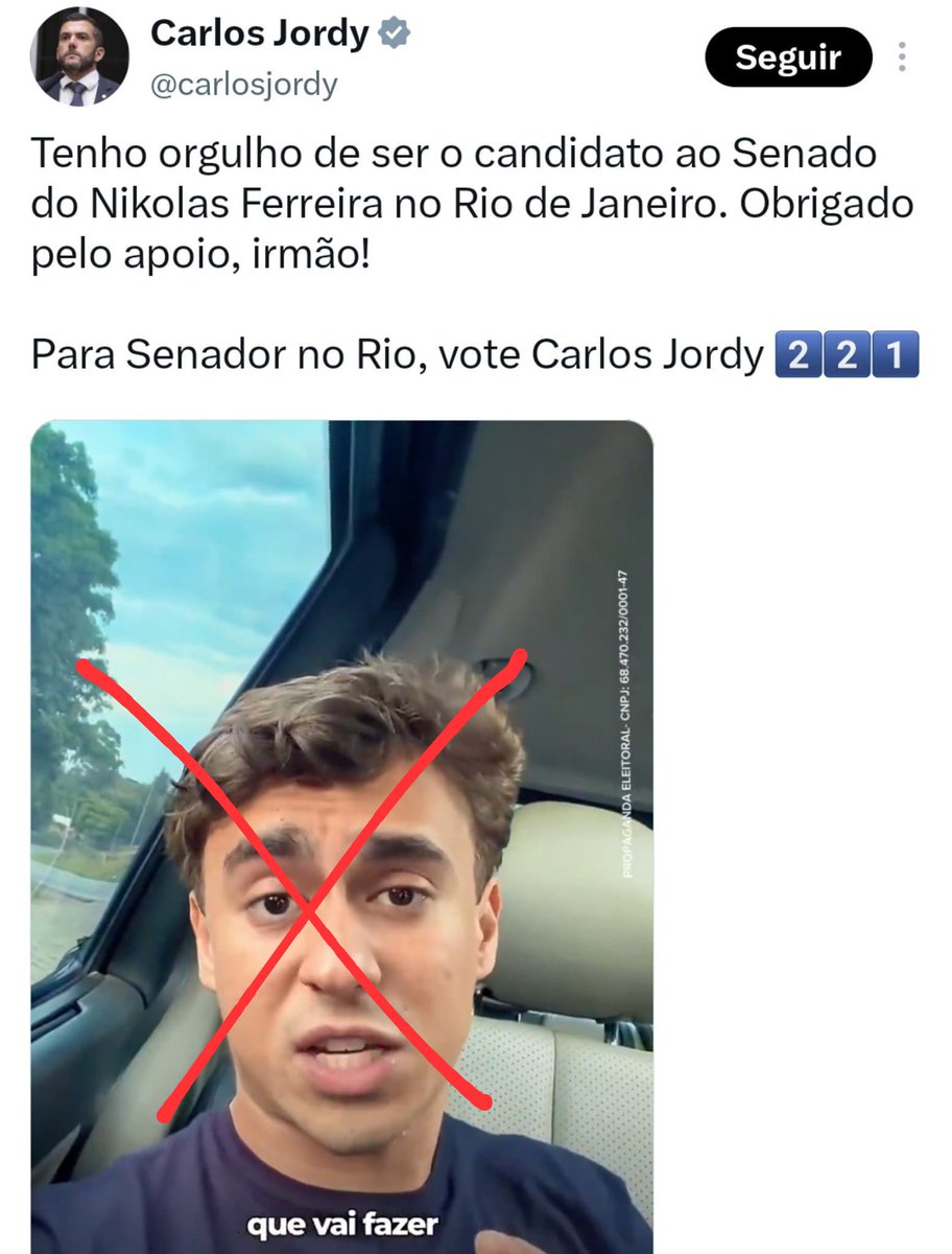 joao8_32_JB's tweet photo. Ué... eu pensei que você era o candidato do Flávio Bolsonaro, @carlosjordy... bom saber!🤔

Para Deputada Federal no RJ, votem 
Rogéria Bolsonaro 2️⃣2️⃣4️⃣4️⃣🇧🇷 https://t.co/l3wNMVQAYD