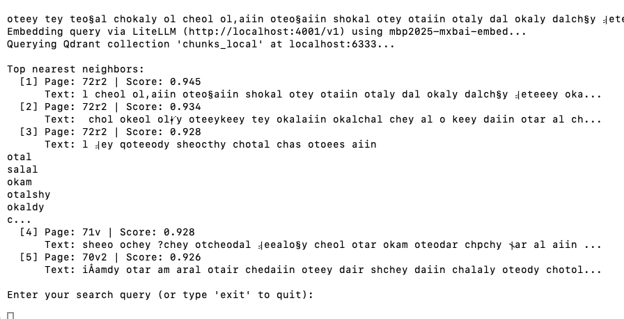pjdisney's tweet photo. What happens when you run modern vector embeddings over the Voynich Manuscript?

Everyone tries to "crack the cipher." Instead, I just wanted to test the raw math: Does an un-deciphered historical text actually have internal structure, or is it just random noise?

I built a local sovereign pipeline (LiteLLM, Qdrant, mxbai-embed) and chunked the transliterated text into overlapping sliding windows to generate a corpus-wide N×N similarity matrix.  I further enabled sliding trigram visualizations (pictured) and direct text entry (pictured) to compare image similarities for correlated texts.

The results: Far from a flat field of random static, the chunk-level heatmap (pictured) reveals crisp structural banding, repeating anchors, and distinct thematic clustering. Cosine similarity isn't translation, but it mathematically suggests the text follows strict internal grammatical rules rather than a random hoax.

All in all, this has been a fun and interesting project!