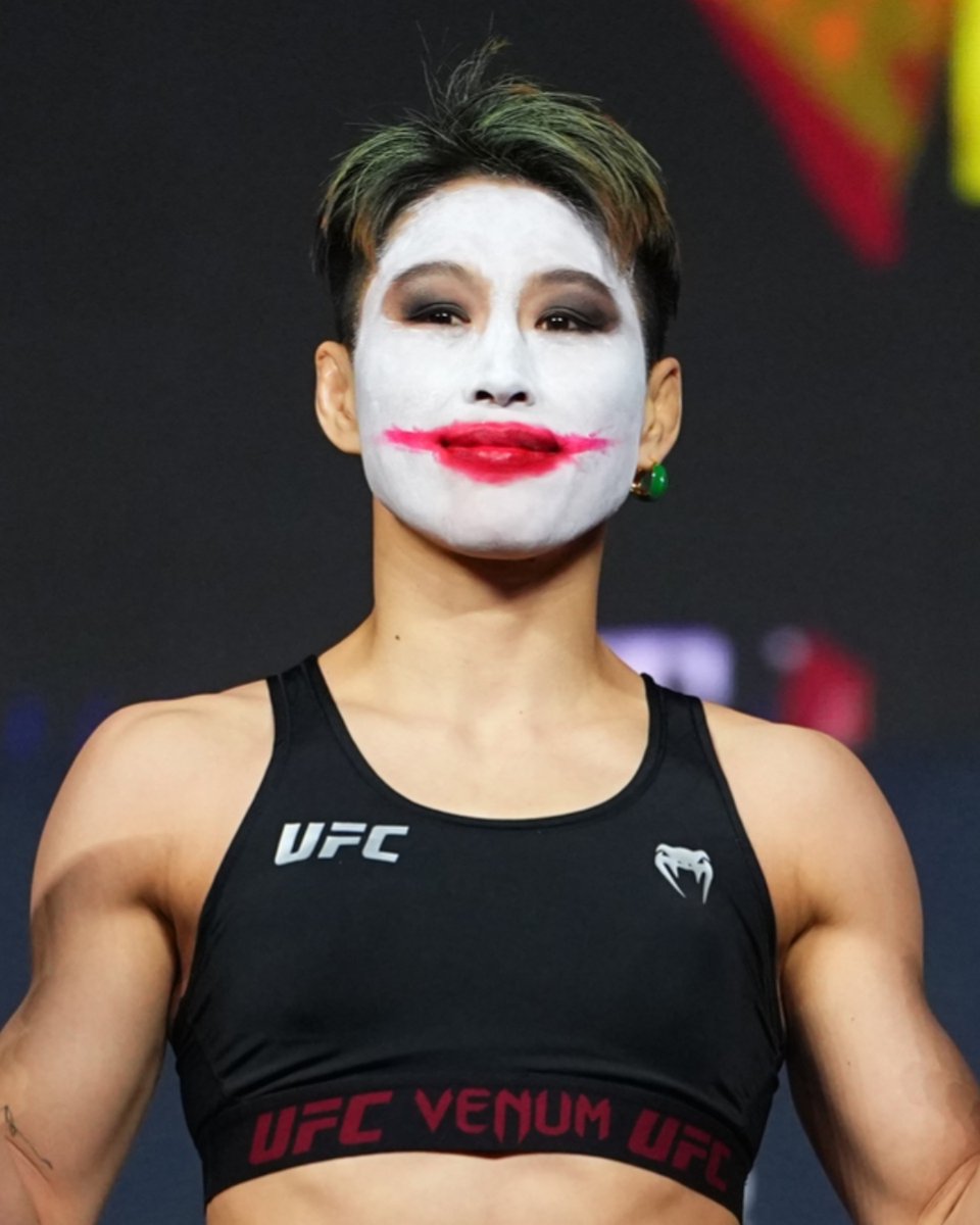 ufc's tweet photo. Introduce a little anarchy and everything becomes chaos 🃏

Wang Cong looks to leave #UFC332 the flyweight champion!

[ OCT 3 | LIVE at 8pmET on @ParamountPlus and @CBS ] https://t.co/7cKFKeSiUA