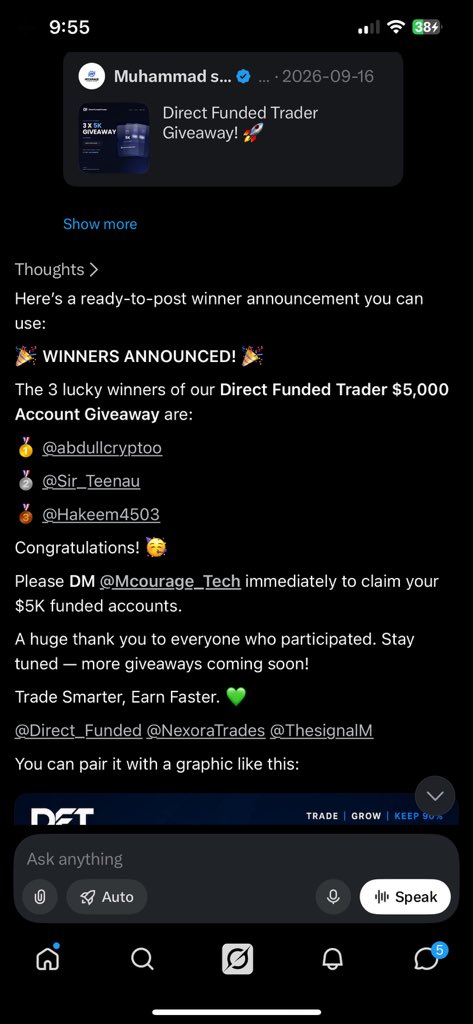 Mcourage_Tech's tweet photo. Congratulations 🍾🎊 to the winners 

@abdullcryptoo
@TeenauSir 
@Hakeem4503

Kindly Dm with your registered email to claim your account. https://t.co/07aWGXKc8y