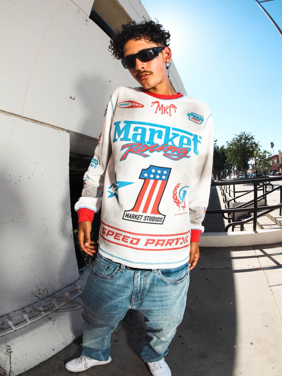 Karmaloop's tweet photo. Fast lane energy. 🏁💨

The Market Speed Part Thermal Shirt is available now at Karmaloop.👀
https://t.co/mVAwVeksgh https://t.co/Nju81WRmGz