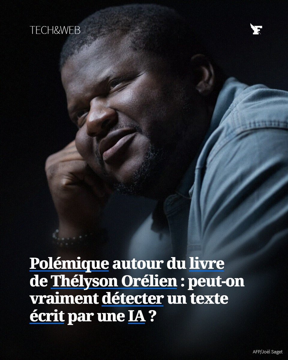 Le_Figaro's tweet photo. Polémique autour du livre de Thélyson Orélien : peut-on vraiment détecter un texte écrit par une IA ? → https://t.co/vfLU6l8i7Y https://t.co/2yqZB92IVR