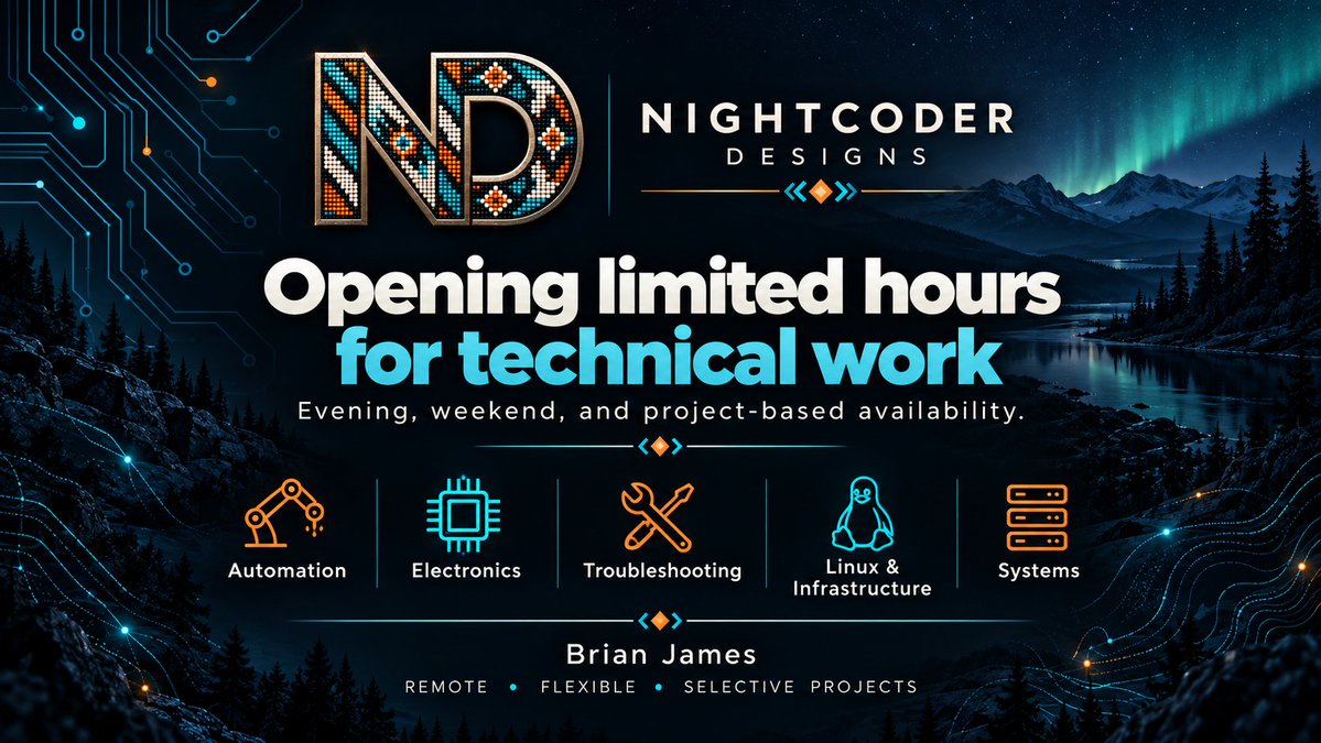 BrianJamesND's tweet photo. I’m opening a few evening, weekend, and project hours for technical work.

I’m most useful on problems that cut across hardware, software, and operations: automation, electronics, troubleshooting, Linux/infrastructure, technical support, testing, QA, and documentation.

I’m not looking to stack another 20 hours a week. I’m looking for work where a few focused hours can actually move the problem forward.

Remote or project-based preferred. If you’ve got something technical that doesn’t fit neatly into one job title, DM me.