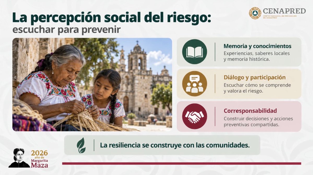 CenapredMexico's tweet photo. En #PrevINAH2026, el Ing. Enrique Guevara, director general del #Cenapred, y las especialistas, Mtra. Jenny Muñoz y Lic. Laura Esquivel, destacaron el papel de la #GIRD para proteger el patrimonio cultural, reducir vulnerabilidades y preservar la memoria e identidad comunitarias. https://t.co/vmt4x0YVyH