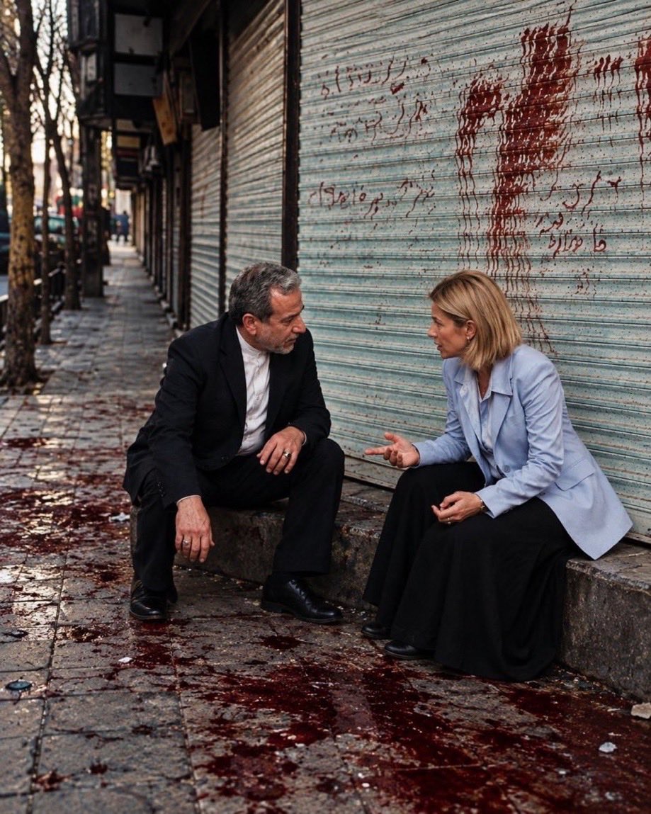 Yazzdgerd's tweet photo. Shame on you for meeting with the killers of the Iranian nation! Truly, shame on you! This regime will soon fall, but we will never forget this action of yours.
@kajakallas 
#KingRezaPahlavi‌ https://t.co/gJsKhss4us