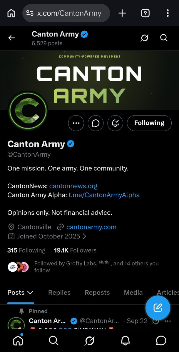 Zyro_verse's tweet photo. @CantonArmy @grofty_labs Infra first, giveaway second. Grofty as the gateway + 2k $CC split across 20 wallets is a clean experiment in getting people to actually click send. https://t.co/wvshbexYIz